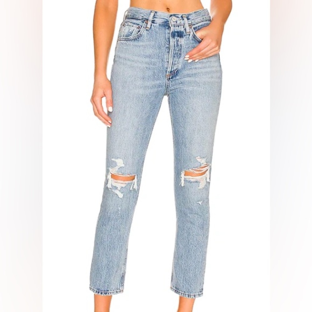 Agolde Riley High Rise Straight Crop in Whiplash